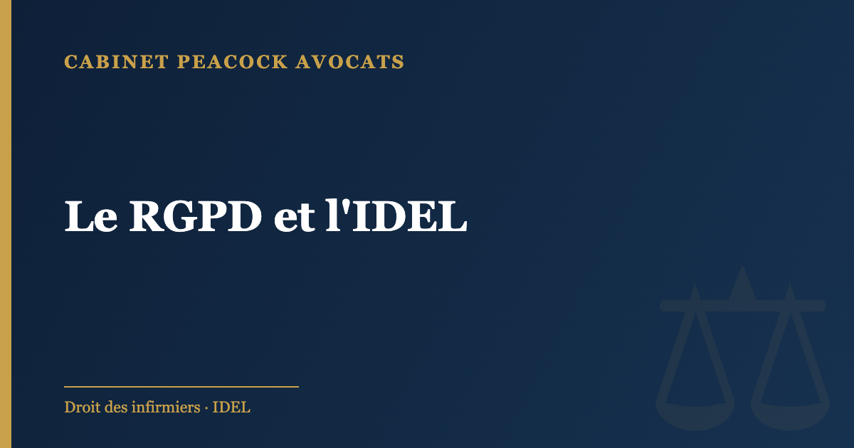 Le RGPD et l'IDEL